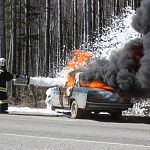 Новгородские полицейские и спасатели сожгли одни «Жигули» и распилили другие