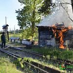 На территории вагонного депо в Великом Новгороде произошел пожар