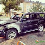 В Великом Новгороде снова сгорел автомобиль: Mitsubishi Pajero восстановлению не подлежит
