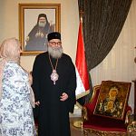 Патриарху в Сирии вручили список с иконы «Знамение», хранящейся в Софийском соборе