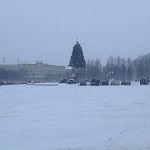 Фотофакт: на Софийской площади разбирают главную новогоднюю ель города