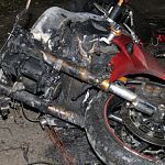 В Великом Новгороде сгорел мотоцикл 