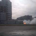 Жителей Великого Новгорода напугал дымящийся автобус