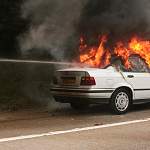 На трассе М-11 в Новгородском районе сгорел BMW