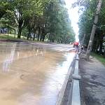 В Великом Новгороде подтопило часть улицы Большой Санкт-Петербургской 