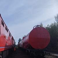 В Хвойной на тренировке огнеборцев задействовали пожарный поезд